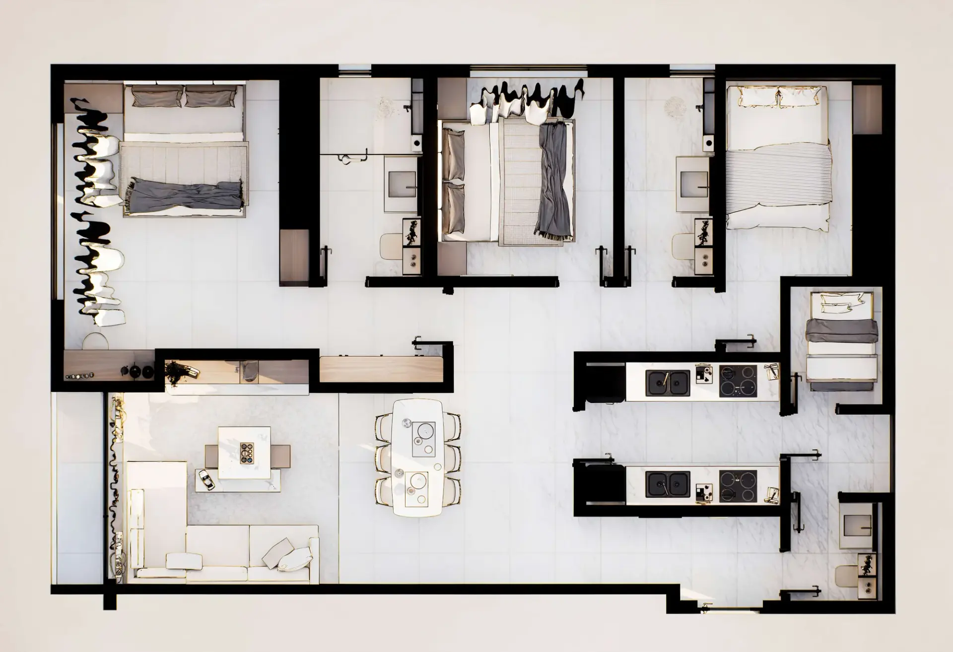 Grand Vista 3 Bedroom Apartment floor plan